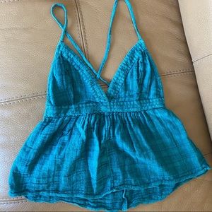 Melrose and market teal tank top